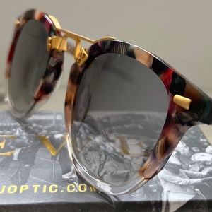 Krewe Beau mirrored sunglasses in 24k capri to crystal